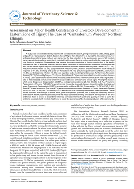 Assessment on Major Health Constraints of Livestock