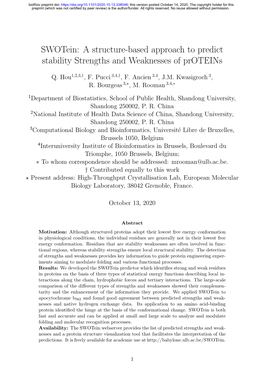 A Structure-Based Approach to Predict Stability Strengths and Weaknesses of Proteins