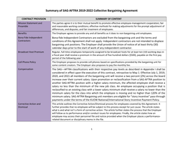 Summary of SAG-AFTRA 2019-2022 Collective Bargaining Agreement