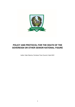 Policy and Protocol for the Death of the Sovereign Or Other Senior National Figure