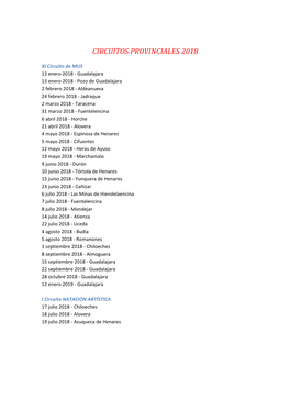 Circuitos Provinciales 2018
