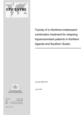 Toxicity of a Combination of Nifurtimox-Melarsoprol in Northern