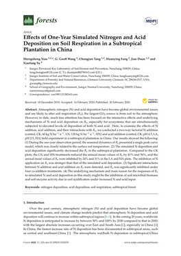 Effects of One-Year Simulated Nitrogen and Acid Deposition On