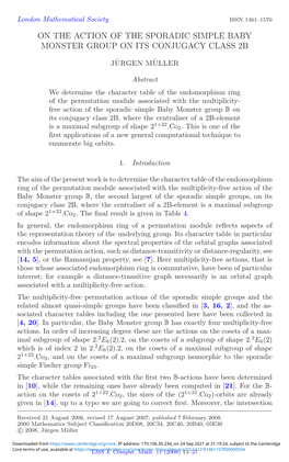 On the Action of the Sporadic Simple Baby Monster Group on Its Conjugacy Class 2B