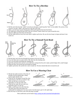 Stunsail Tack Bend and Bowline