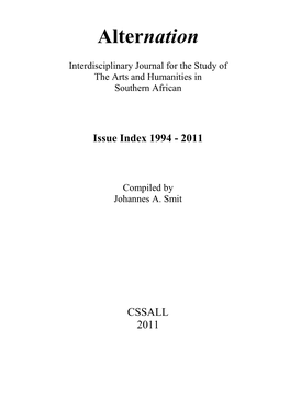 Index by Issue 1994
