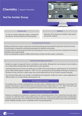 Organic Chemistry Test for Amide Group