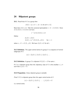 24 Nilpotent Groups