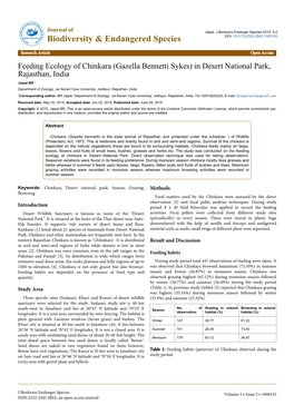 Feeding Ecology of Chinkara