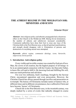 The Atheist Regime in the Moldavian Ssr: Ministers and Icons