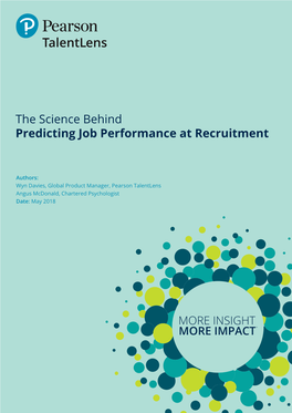 The Science Behind Predicting Job Performance at Recruitment