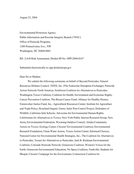 Dermal Absorption of 2,4-D Is Underestimated EPA Used an Outdated Study to Estimate Dermal Absorption of 2,4-D