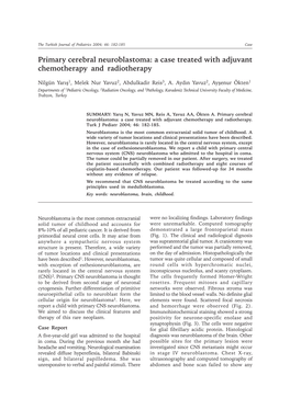 Primary Cerebral Neuroblastoma: a Case Treated with Adjuvant Chemotherapy and Radiotherapy