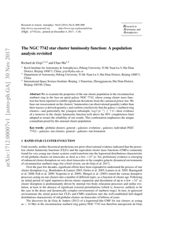 The NGC 7742 Star Cluster Luminosity Function: a Population Analysis