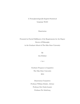 A Neurophysiologically-Inspired Statistical Language Model