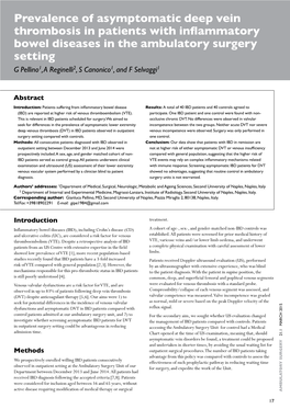 Prevalence of Asymptomatic Deep Vein Thrombosis in Patients With