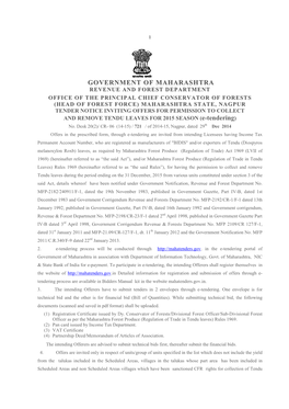 E-Tender Notice 2015 Tendu Season 1St Round