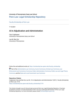 AI in Adjudication and Administration