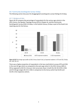 A5.7 Community Sociolinguistic Survey: Eriskay the Following Section Discusses the Disaggregated Sociolinguistic Survey Findings for Eriskay