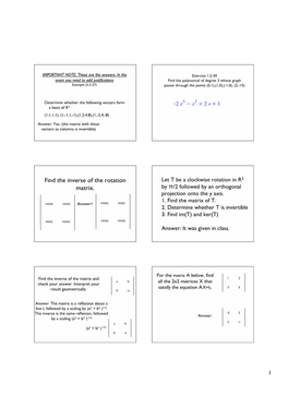 Find the Inverse of the Rotation Matrix