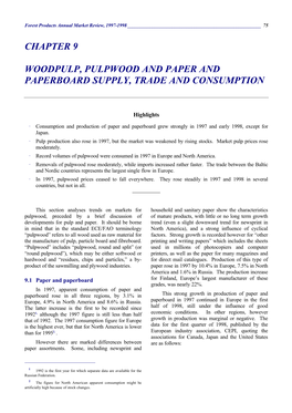 Chapter 9 Woodpulp, Pulpwood and Paper and Paperboard Supply