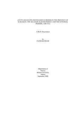 The Seljukid, Karamanoğlu and the Ottoman Periods, 1200-1512