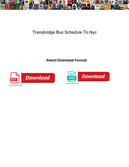 Transbridge Bus Schedule to Nyc