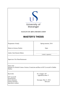 Master's Thesis