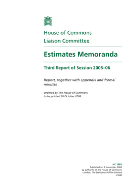 Estimates Memoranda