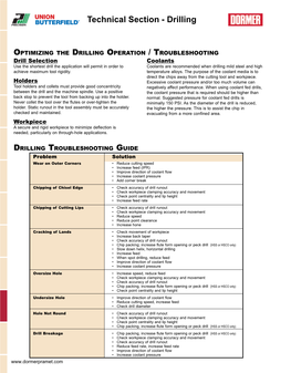 Technical Section - Drilling