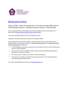 BG Research Online