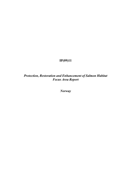 IP(09)11 Protection, Restoration and Enhancement of Salmon Habitat