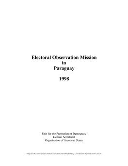 Electoral Observation Mission in Paraguay 1998