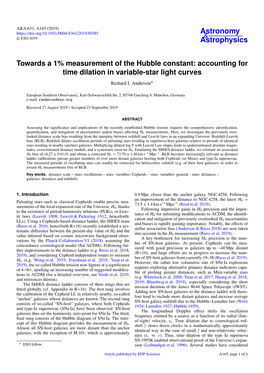 Towards a 1% Measurement of the Hubble Constant: Accounting for Time Dilation in Variable-Star Light Curves Richard I