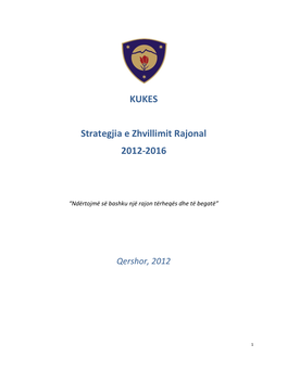 Strategjia E Zhvillimit Rajonal Kukes