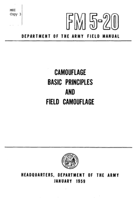 Camouflage Basic Principles and Field Camouflage