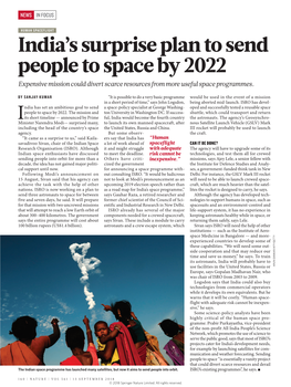 India's Surprise Plan to Send People to Space by 2022