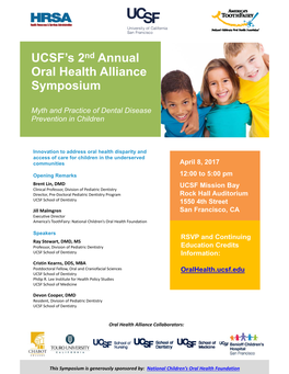UCSF 2Nd Oral Health Alliance Symposium Agenda.Pdf