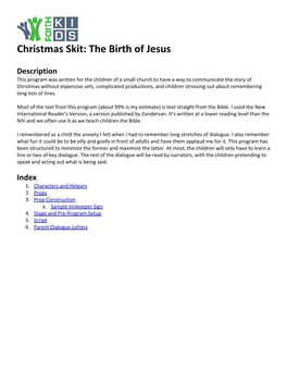 Christmas Skit: the Birth of Jesus