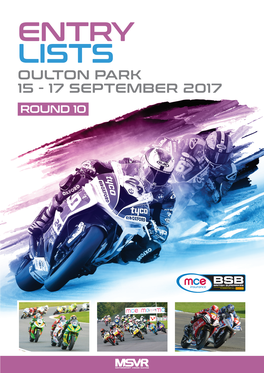 Entry Lists Oulton Park 15 - 17 September 2017 Round 10