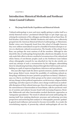 Historical Methods and Northeast Asian Coastal Cultures a the Jesup North Pacific Expedition and Historical Schools