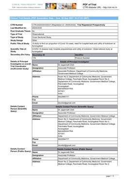 CTRI Trial Data