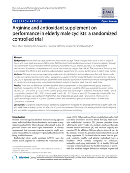 Arginine and Antioxidant Supplement on Performance in Elderly Male