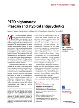 PTSD Nightmares: Prazosin and Atypical Antipsychotics