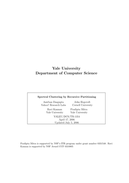 Yale University Department of Computer Science