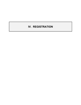 Iv. Registration