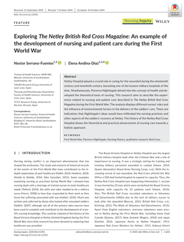 Exploring the Netley British Red Cross Magazine: an Example of the Development of Nursing and Patient Care During the First World War