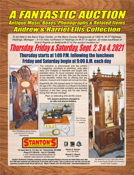 A FANTASTIC AUCTION Antique Music Boxes, Phonographs & Related Items Andrew & Harriet Ellis Collection