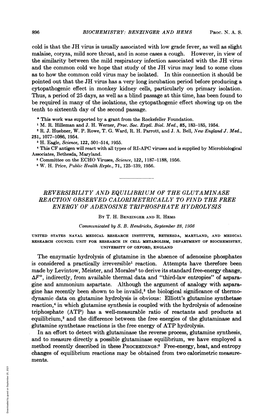 Reversibility and Equilibrium Ofthe Glutaminase Reaction