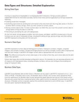 Data Types and Structures: Detailed Explanation String Data Type